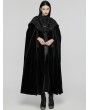 Punk Rave Black Gothic Gorgeous Velvet Hooded Lapel Cloak for Women