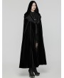 Punk Rave Black Gothic Gorgeous Velvet Hooded Lapel Cloak for Women