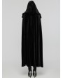 Punk Rave Black Gothic Gorgeous Velvet Hooded Lapel Cloak for Women