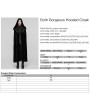 Punk Rave Black Gothic Gorgeous Velvet Hooded Lapel Cloak for Women