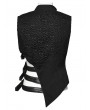 Punk Rave Black Gothic Punk Asymmetric Hollow Sleeveless Vest Coat for Women