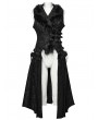 Punk Rave Black Gothic Jacquard Fur Trim Detachable Vest for Women