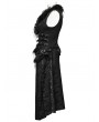 Punk Rave Black Gothic Jacquard Fur Trim Detachable Vest for Women