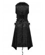 Punk Rave Black Gothic Jacquard Fur Trim Detachable Vest for Women