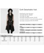 Punk Rave Black Gothic Jacquard Fur Trim Detachable Vest for Women