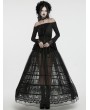 Punk Rave Black Gothic Bird Cage Drawstring Bustle Skirt