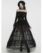 Punk Rave Black Gothic Bird Cage Drawstring Bustle Skirt