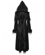 Punk Rave Black Retro Gothic Gorgeous Jacquard Double-Breasted Long Coat for Women