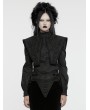 Punk Rave Black Retro Gothic Wide Shoulder Ruffle Long Sleeve Shirt for Women