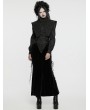 Punk Rave Black Retro Gothic Wide Shoulder Ruffle Long Sleeve Shirt for Women