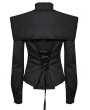 Punk Rave Black Retro Gothic Wide Shoulder Ruffle Long Sleeve Shirt for Women