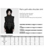 Punk Rave Black Retro Gothic Wide Shoulder Ruffle Long Sleeve Shirt for Women