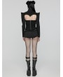 Punk Rave Black Gothic Punk Spiked Rivet Ultra Short Jacket for Women