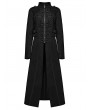 Punk Rave Black Gothic Punk Denim Chain Embellished Long Jacket for Women