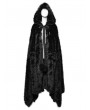 Punk Rave Black Gothic Faux Silver Fox Fur Winter Warm Hooded Cloak for Women