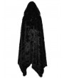 Punk Rave Black Gothic Faux Silver Fox Fur Winter Warm Hooded Cloak for Women