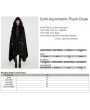 Punk Rave Black Gothic Faux Silver Fox Fur Winter Warm Hooded Cloak for Women