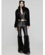 Punk Rave Black Gothic Punk Personalized Zipper Short Fur Jacket for Women