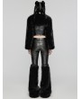 Punk Rave Black Gothic Punk Personalized Zipper Short Fur Jacket for Women