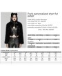 Punk Rave Black Gothic Punk Personalized Zipper Short Fur Jacket for Women