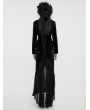 Punk Rave Black Retro Gothic Embroidered Stand Collar Velvet Coat for Women