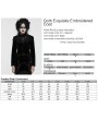 Punk Rave Black Retro Gothic Embroidered Stand Collar Velvet Coat for Women