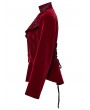 Punk Rave Red Retro Gothic Embroidered Stand Collar Velvet Coat for Women