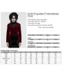 Punk Rave Red Retro Gothic Embroidered Stand Collar Velvet Coat for Women