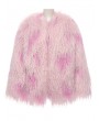 Punk Rave Pink Gothic Leopard Print Lined Faux Fur Jacket for Women