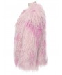 Punk Rave Pink Gothic Leopard Print Lined Faux Fur Jacket for Women