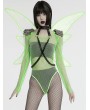 Punk Rave Fluorescent Green Punk Gothic Butterfly Wings Harness