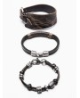 Punk Rave Black and Coffee Gothic Punk Vintage Bracelet Three-Piece Set