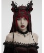 Punk Rave Black and Red Gothic Dark Coronation Crown Headdress