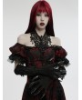 Punk Rave Black Gothic Devil's Claw 3D Wing Embroidery Gloves