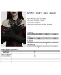 Punk Rave Black Gothic Devil's Claw 3D Wing Embroidery Gloves