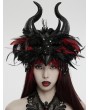 Punk Rave Black Gothic Devil's Eye Gorgeous Feather Horn Headpiece