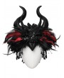 Punk Rave Black Gothic Devil's Eye Gorgeous Feather Horn Headpiece