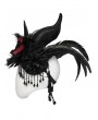 Punk Rave Black Gothic Devil's Eye Gorgeous Feather Horn Headpiece