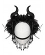 Punk Rave Black Gothic Devil's Eye Gorgeous Feather Horn Headpiece