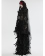 Punk Rave Black Gothic Bridal 3D Rose Feather Mesh Lace Hem Veil