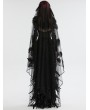 Punk Rave Black Gothic Bridal 3D Rose Feather Mesh Lace Hem Veil