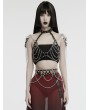 Punk Rave Black Gothic Silver Punk Sexy Chain Halter Harness