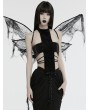 Punk Rave Black Gothic Patterned Mesh Butterfly Wings Harness