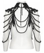 Punk Rave Black Gothic Multi-Layer Skull Beaded Harness Neck Cover