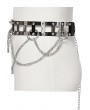 Punk Rave Silver Gothic Punk Rivet Square Hollow Metal Belt