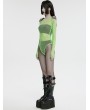 Punk Rave Green Gothic Punk Spike Tassel Sexy Mesh Bodysuit