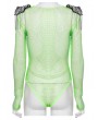 Punk Rave Green Gothic Punk Spike Tassel Sexy Mesh Bodysuit