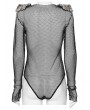 Punk Rave Black Gothic Punk Sexy Rhinestone Mesh Bodysuit