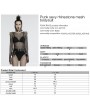 Punk Rave Black Gothic Punk Sexy Rhinestone Mesh Bodysuit