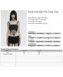 Punk Rave Black Gothic Punk Hot Girl PU Hollow Heart Shape Crop Top